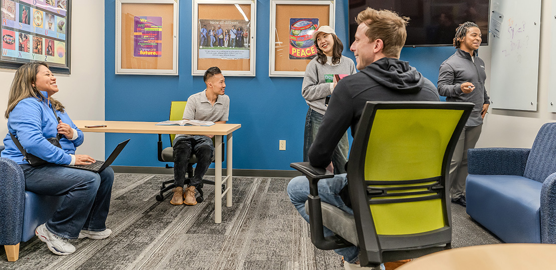 Students laughing in a group